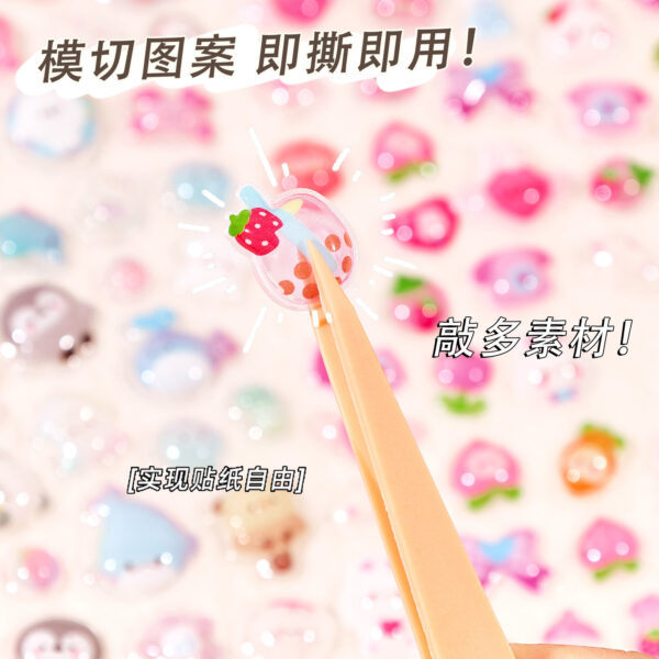 Wholesale Creative Stereo Relief Stickers for Kidsren, Fun Crystal Bubble Stickers, Cute 3D Cartoon Decorative Stickers, Gift