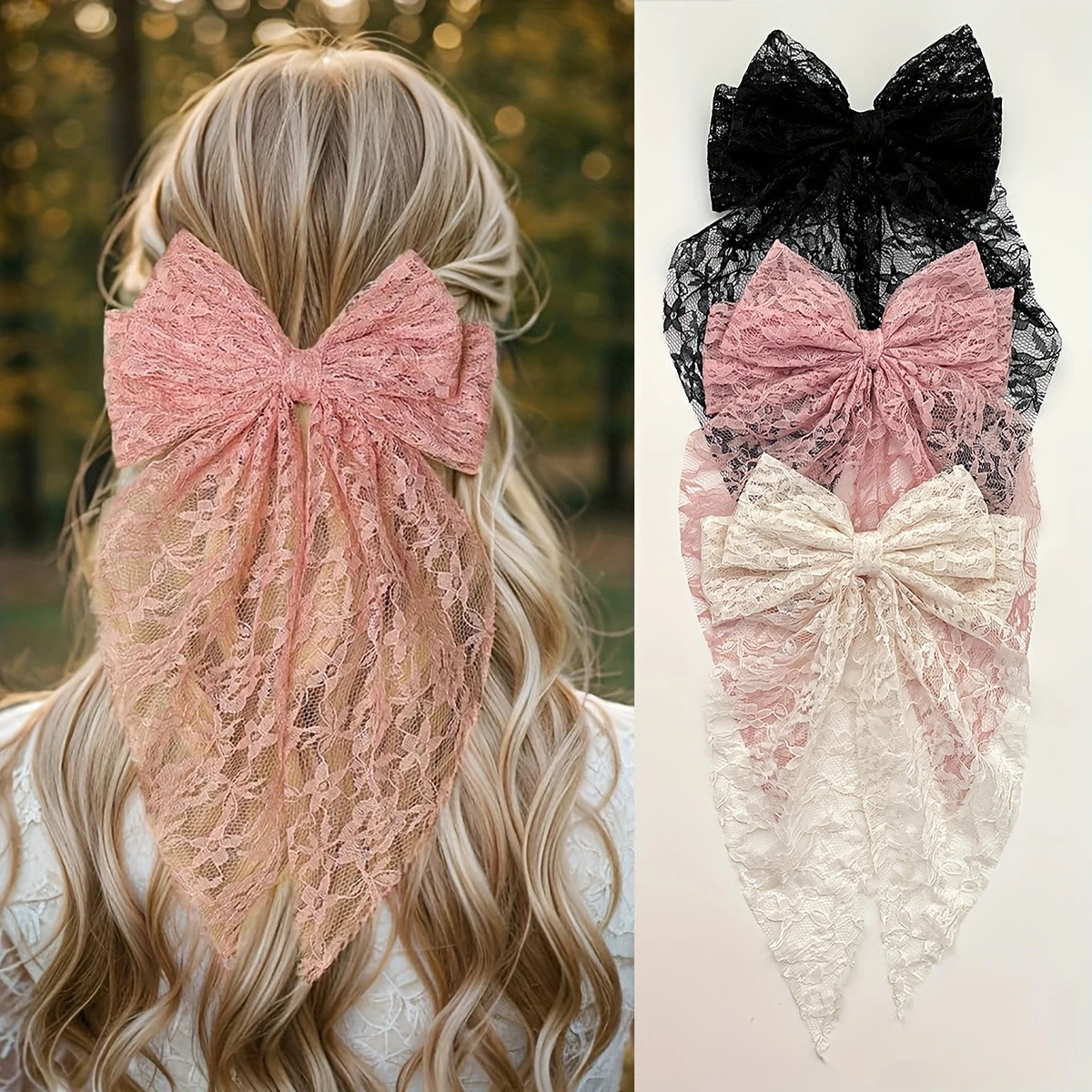 Wholesale Lace Sweet and Cute Bow Hair Clip