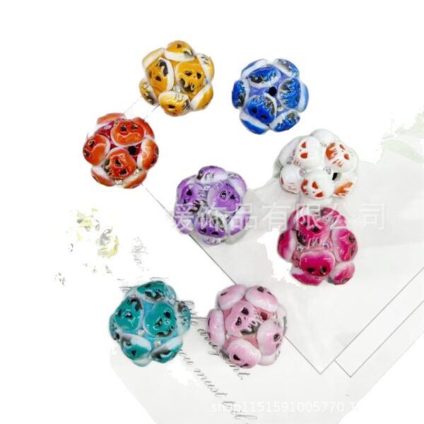 Wholesale Halloween Ghost Head Wearable Straight Hole 3D Focal Beads