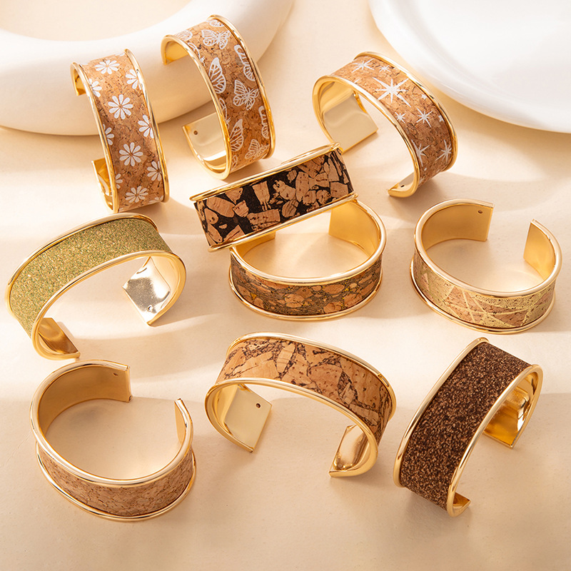 Wholesale Graiti Cartoon Wide Edge Open Bracelet