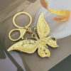 Wholesale Colored crystal rhinestone butterfly animal keychain