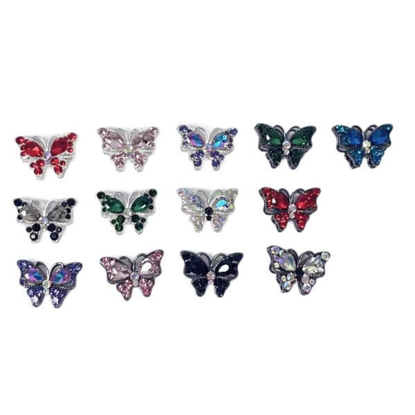 Wholesale 10pcs Crystal Diamond Three Dimensional Butterfly Straight Hole Beads