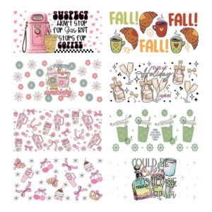 Wholesale Uv Transfer Sticker Glass Cup Crystal Label Crystal Sticker Cross-Border Exclusive for 16oz Glass Cup Special Sticker 23Cmx11Cm