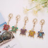 Wholesale Colorful diamond studded cute marine turtle metal keychain