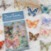 Wholesale 50pcs Cartoon Gold Plated Colorful Butterfly Waterproof Vinyl Stickers