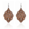 Wholesale Wooden Cut Out Fan-shaped Earrings Geometric Drop-shaped Earrings