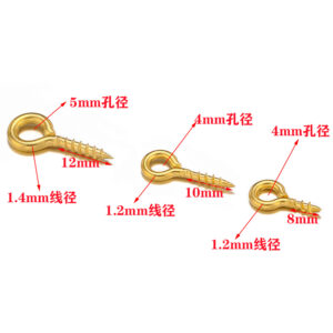 Sheep horn nail gold / 1.2mm wire diameter screw 4mm ring 8mm long sheep angle nail steel color