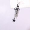 Wholesale Bow five pointed star tassel metal keychain