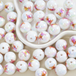 Wholesale 10pcs Christmas Deer Perforated Beads Decorative Beads Acrylic Beads