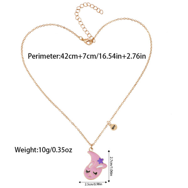 Wholesale cartoon animal colorful oil-drop necklace