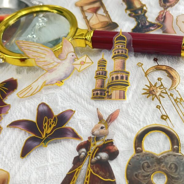 Wholesale 50pcs diverse cartoon retro watercolor proof vinyl stickers