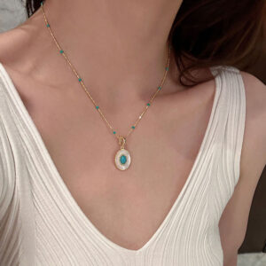 Wholesale Vintage turquoise shell layered necklace