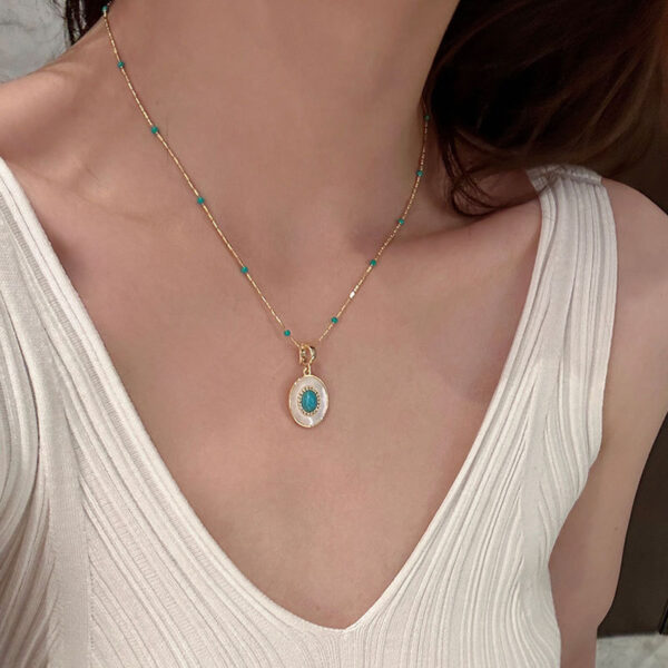 Wholesale Vintage turquoise shell layered necklace