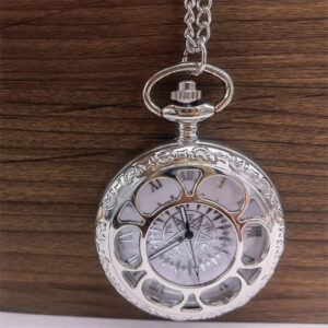 Wholesale Vintage silver carved hollow pocket watch