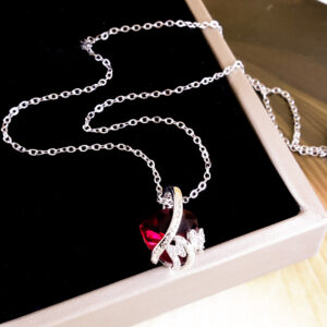 Xl1744 love mom rose red love necklace gold