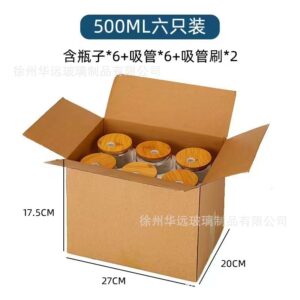 16oz pearl cotton 6-pack + bamboo lid + straw / 401-500ml