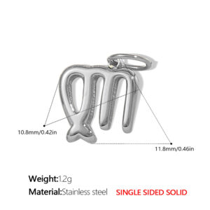 Pj431s8 virgo steel color solid pendant