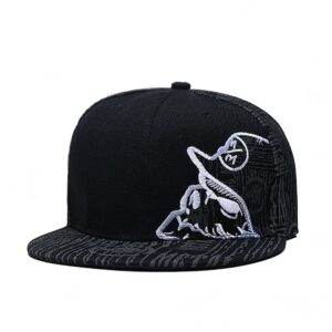 Wholesale Black Skeleton Music Flat Edge Casual Baseball Hat