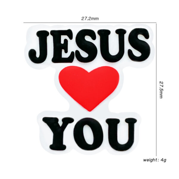 Wholesale 10PCS Love Jesus Silicone Focus Beads
