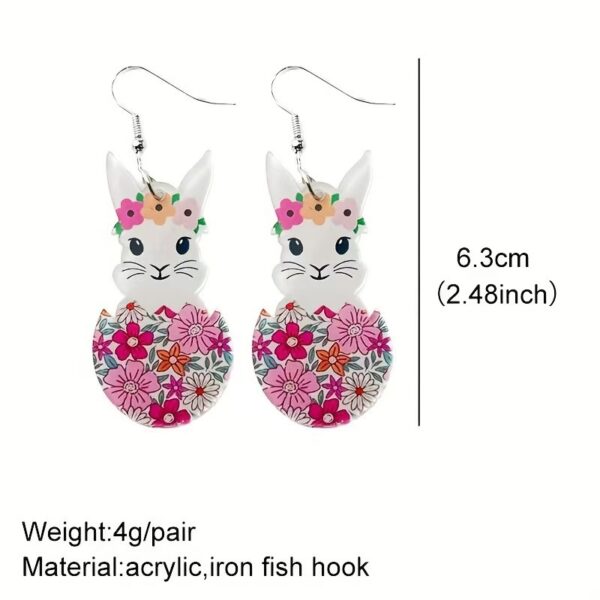 Wholesale Easter Cute Rabbit Flower Easter Egg Spring Acrylic Earrings