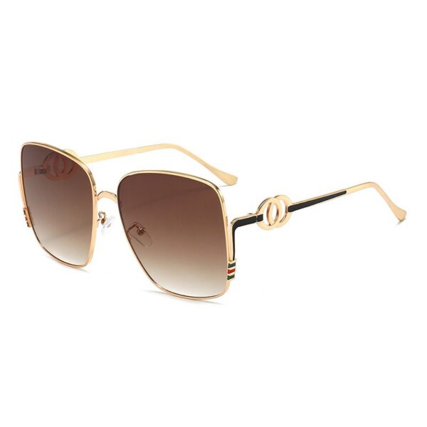 Wholesale gradient tea-colored sunglasses cross border square oversized sunglasses