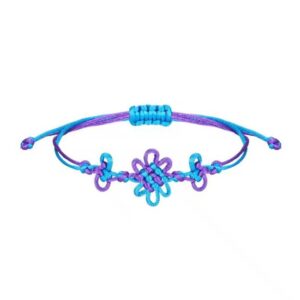 Wholesale Colorful knot flower woven adjustable bracelet
