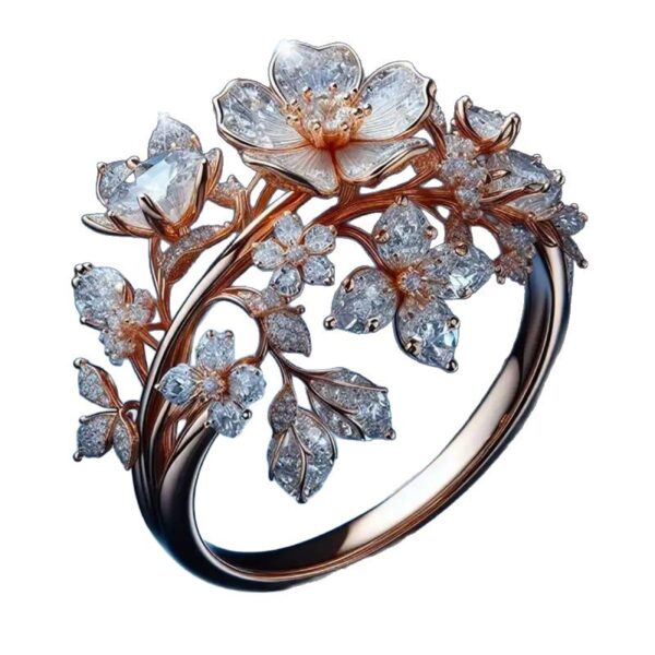 Wholesale Rose Gold Branches Intertwined Creative Rings
