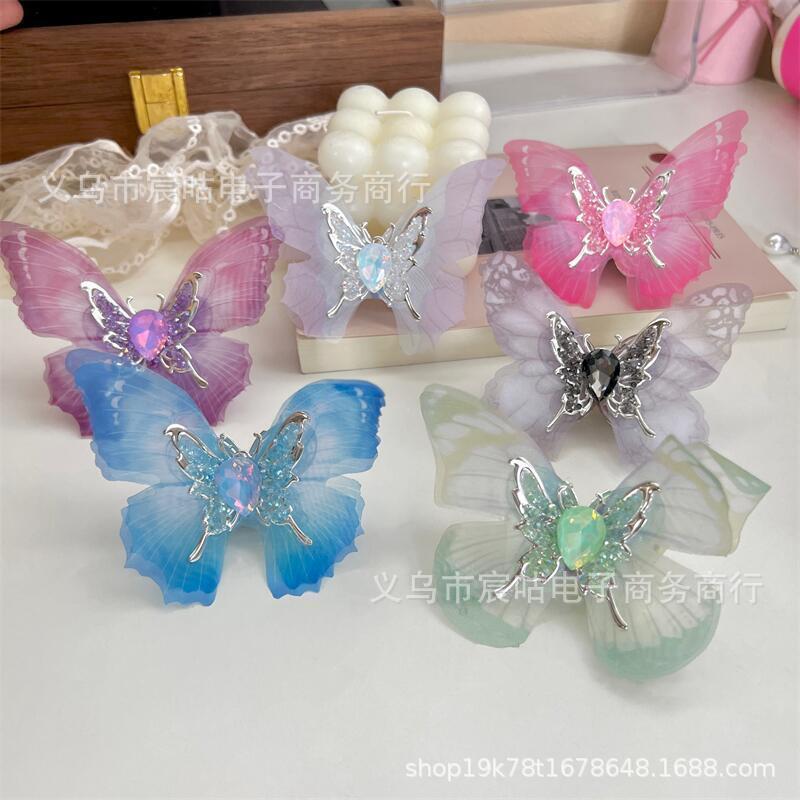Wholesale Big Butterfly Acrylic Alloy Adhesive ill Handmade Through Hole