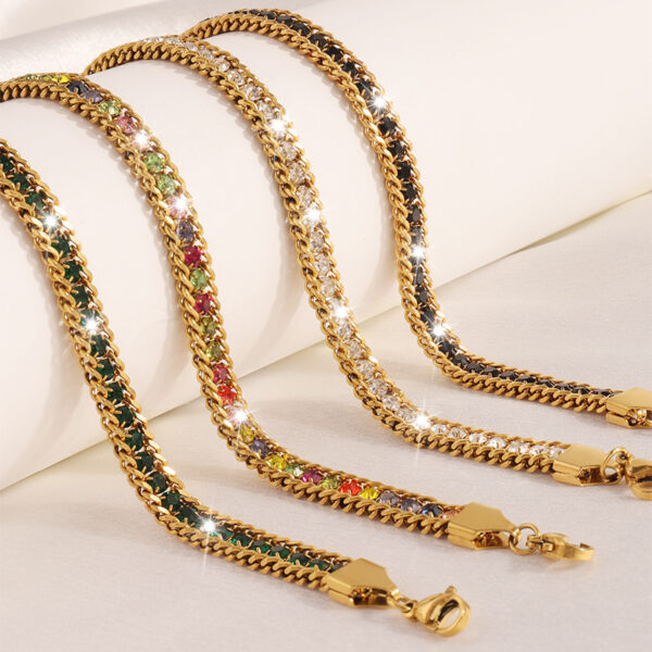 Wholesale Three layer color diamond titanium steel bracelet