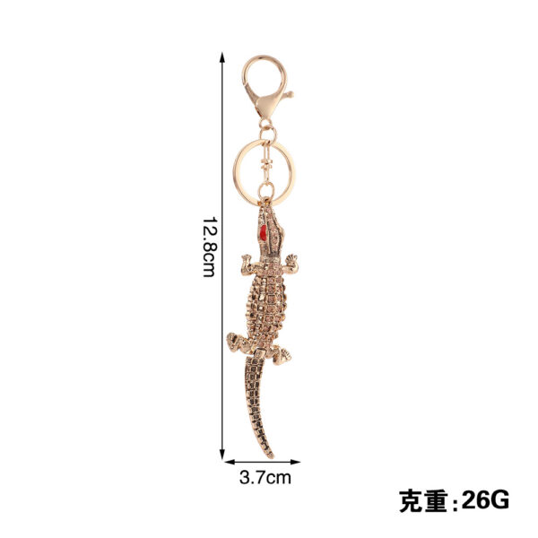 Wholesale Crocodile Cartoon Diamond Set Metal Keychain