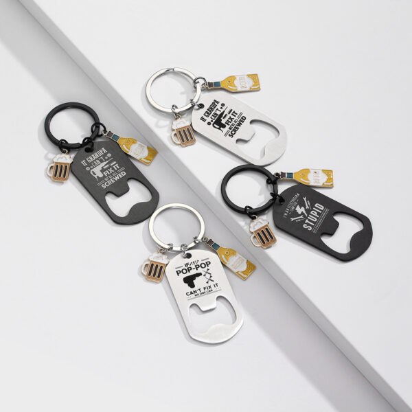 Wholesale Stainless steel engraved bottle opener metal keychain