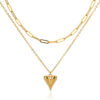 Wholesale Heart Pendant Double-Layer Stainless Steel Necklace
