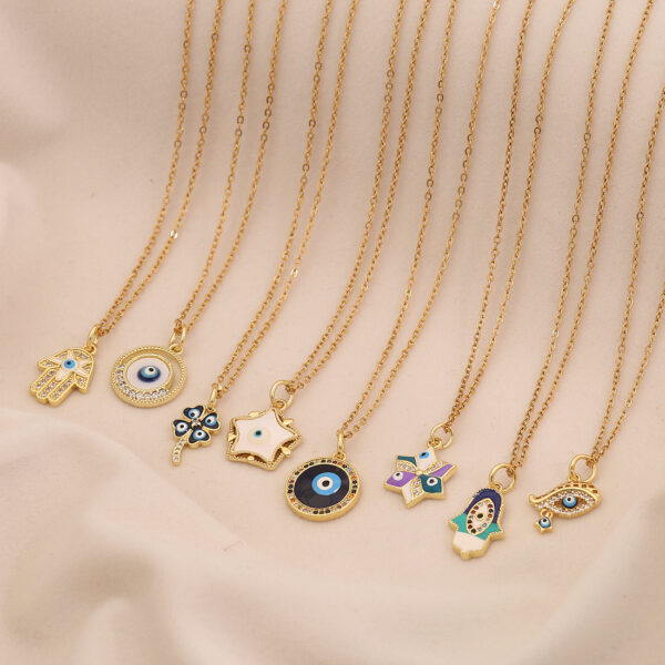 Wholesale Devil's Eye Necklace Stainless Steel Clavicle Chain