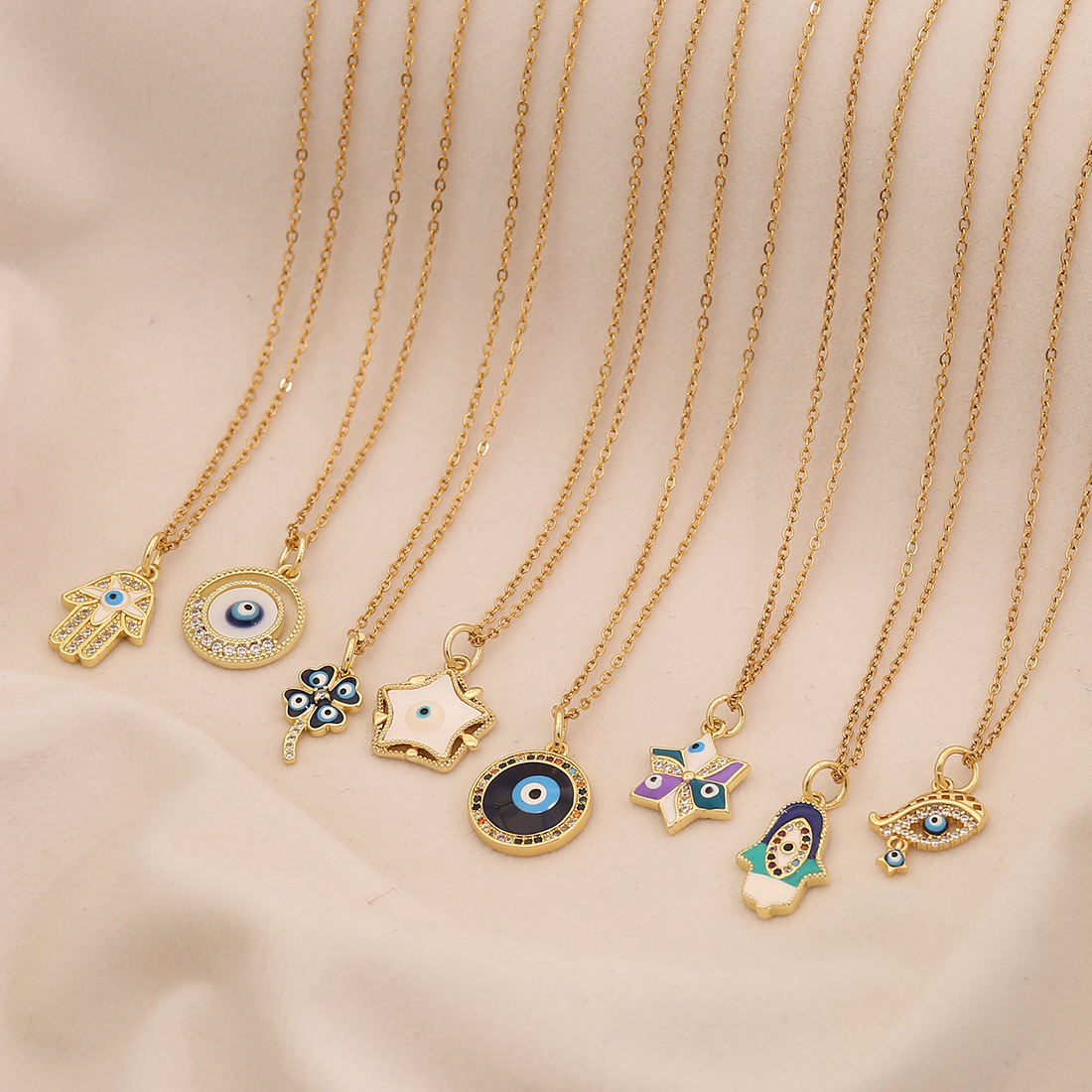 Wholesale Devil's Eye Necklace Stainless Steel Clavicle Chain