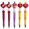 O1CN01DM9Q6Y2MulPPnJIkd_2221325469888-0-cib Wholesale Valentine's Day Silicone 3D Heart Beads with Through Holes Focal Beads