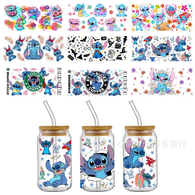 Wholesale Cartoon New Uv Dtf Crystal Transparent Sticker Glass Bottle Decoration Waterproof and Scratch-Resistant Wholesale Cross-Border