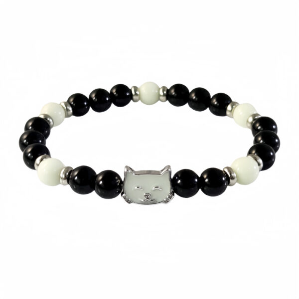 Wholesale Halloween luminous alloy double-sided luminous cat bracelet