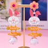 Wholesale Easter Pink Purple Rabbit Easter Egg Acrylic Earrings