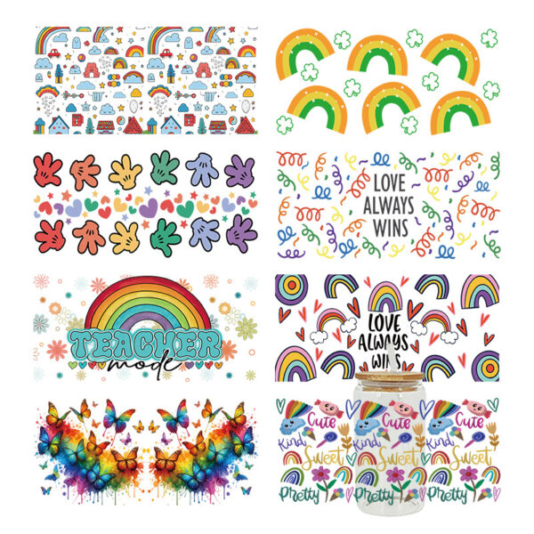 Wholesale UV Transfer Paste Glass Crystal Label Crystal Paste Cross-border Special Paste for 16oz Glass Cup 23cmX11cm