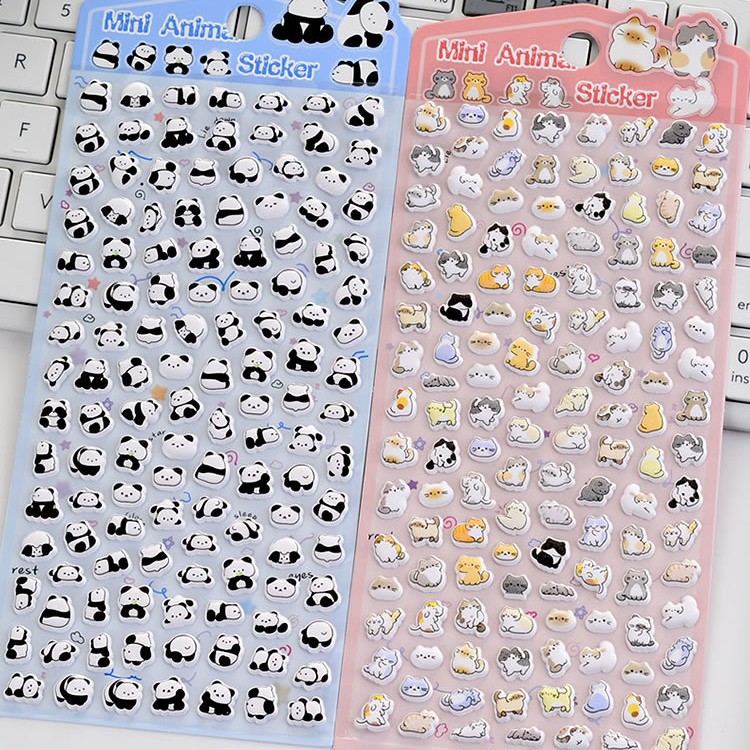 Wholesale Cute animal pattern panda 3D bubble stickers for chilen and girls, water bottle stickers, phone case stickers.