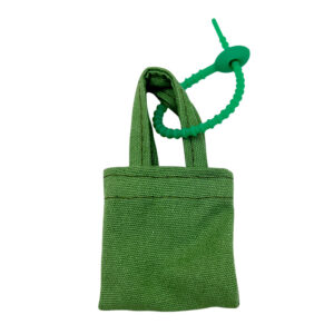 Green corded cloth bag