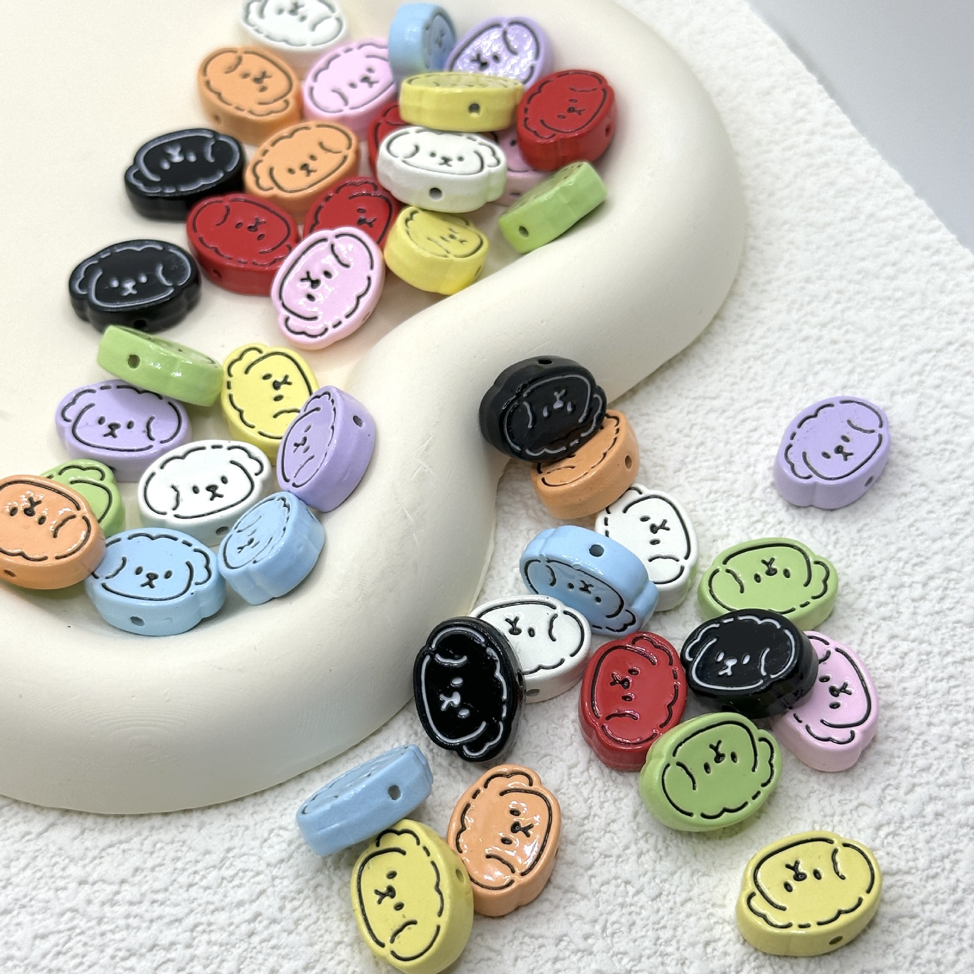 Wholesale Alloy paint color cartoon ppy head line ppy beaded diy beads
