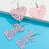 Wholesale Easter Cute Rabbit Peach Heart Acrylic Earrings