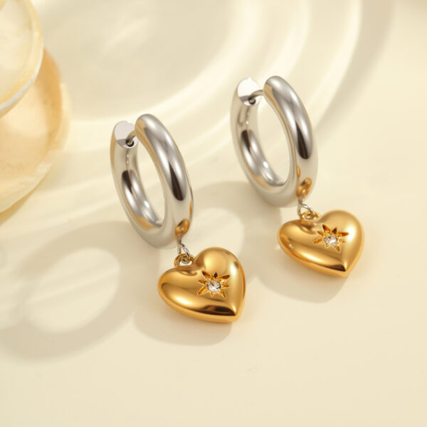 Wholesale Christmas tree heart stainless steel earrings
