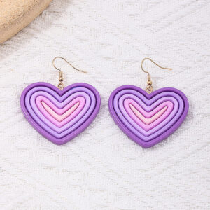Wholesale Acrylic red gradient heart earrings