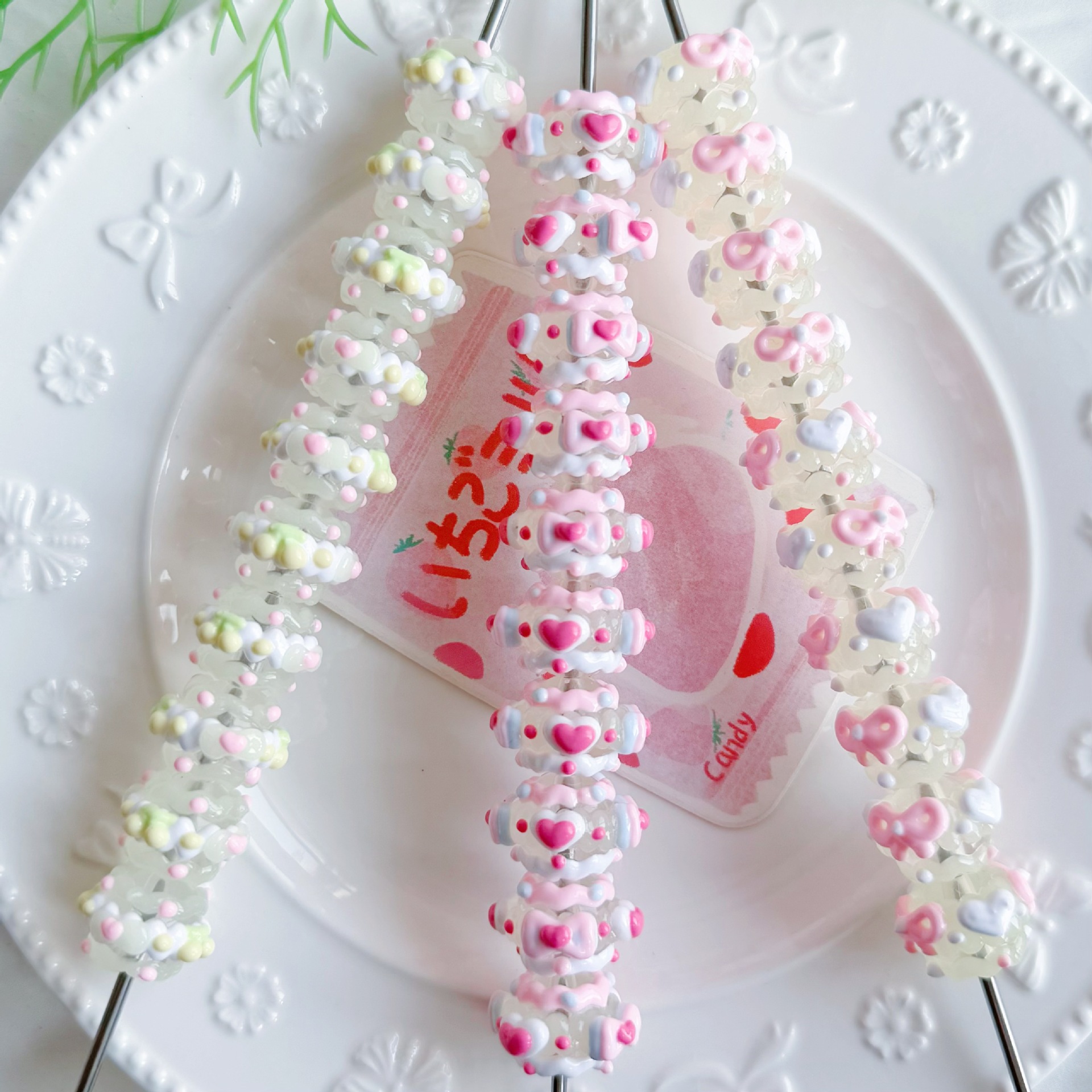 Wholesale acrylic luminous hand-painted beads diy necklace bracelet beads