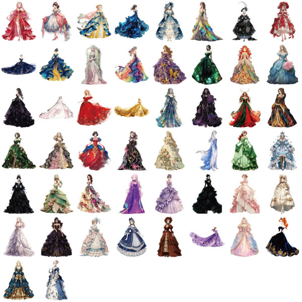 O1CN01DWZHV61jtbOYsjsse_2204108134606-0-cib Wholesale 50pcs Transparent Cartoon Beautiful Girl Waterproof Vinyl Stickers