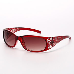 Wine-red frame with laser-cut pattern/gradient red trim
