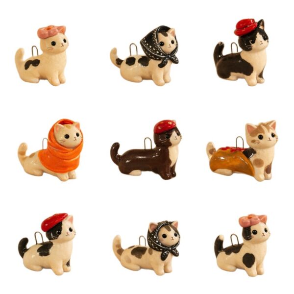 Wholesale Drip Oil Painting Cute Cat Series Pendant