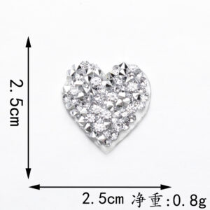 2.5*2.5cm*silver white love*hot melt adhesive
